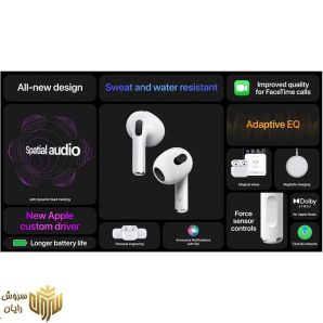 هدفون بلوتوثی اپل مدل AirPods 3