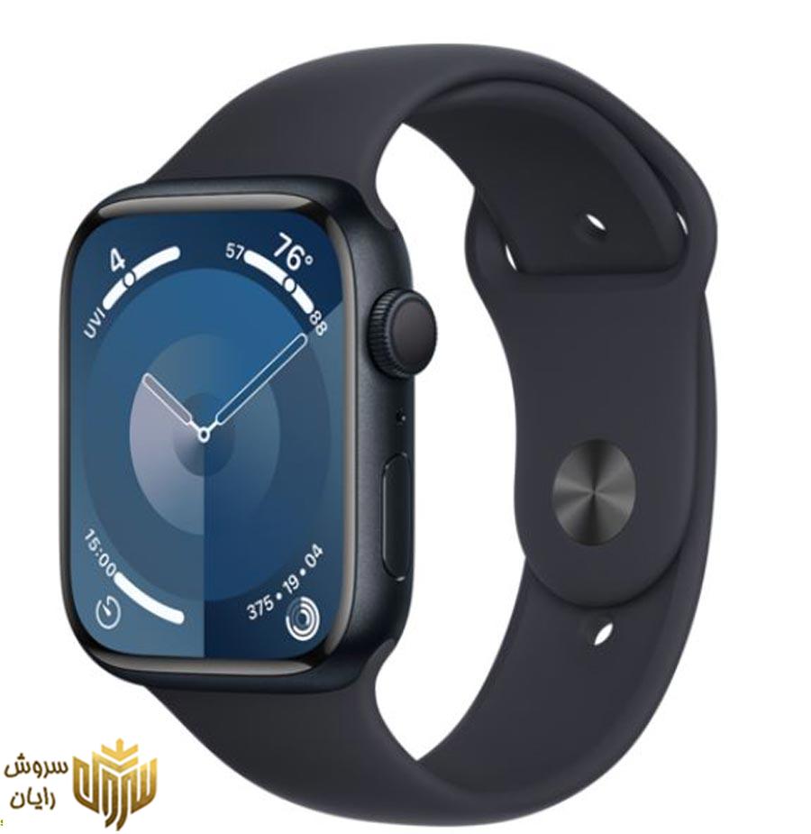 اپل واچ سری 9 آلومینیوم میدنایت با بند اسپرت سیلیکون