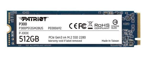حافظه اس اس دی اینترنال پتریوت مدل P300 M.2 2280 NVMe ظرفیت 512256 گیگابایت