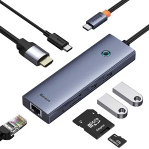 هاب UltraJoy USB-C باسئوس مدل B00052805813 ظرفیت ۷ پورت