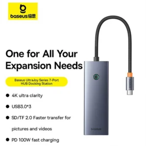 هاب UltraJoy USB-C باسئوس مدل B00052805813 ظرفیت ۷ پورت