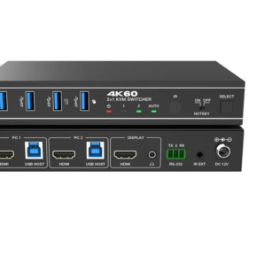 کی وی ام سوئیچ 2 پورت HDMI 2.0/USB 3.0 فرانت مدل FN-K3H21 با رزولوشن 4K@60 به همراه ریموت