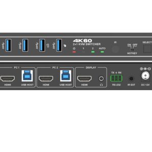KVM سوئیچ 2 پورت HDMI/USB3.0 با کیفیت 4K@60Hz فرانت