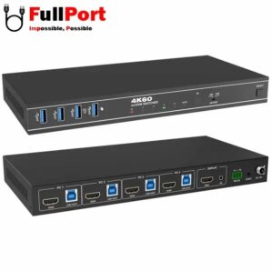 سوئیچ کی وی ام 4 خروجی اتومات HDMI+USB فرانت مدل FN-K3H41
